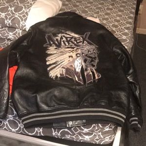 Classic leather avirex men's coat